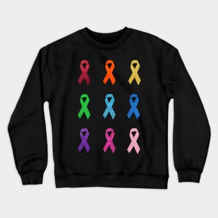 Faux Glitter Awareness Ribbon Pack Crewneck Sweatshirt